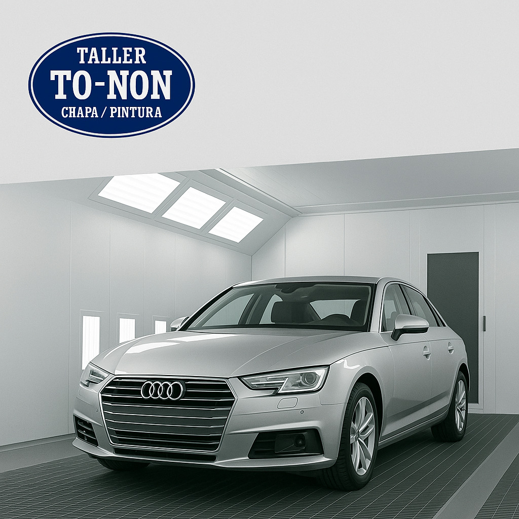 Audi en cabina de pintura